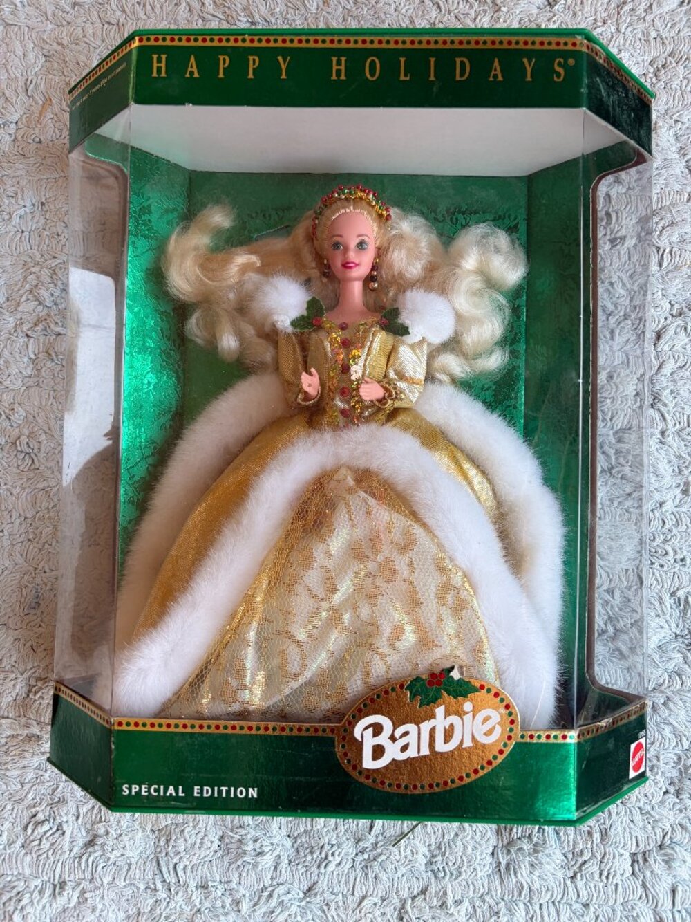1994 Happy Holidays Barbie Special Edition NRFB – RARE Box Misprint